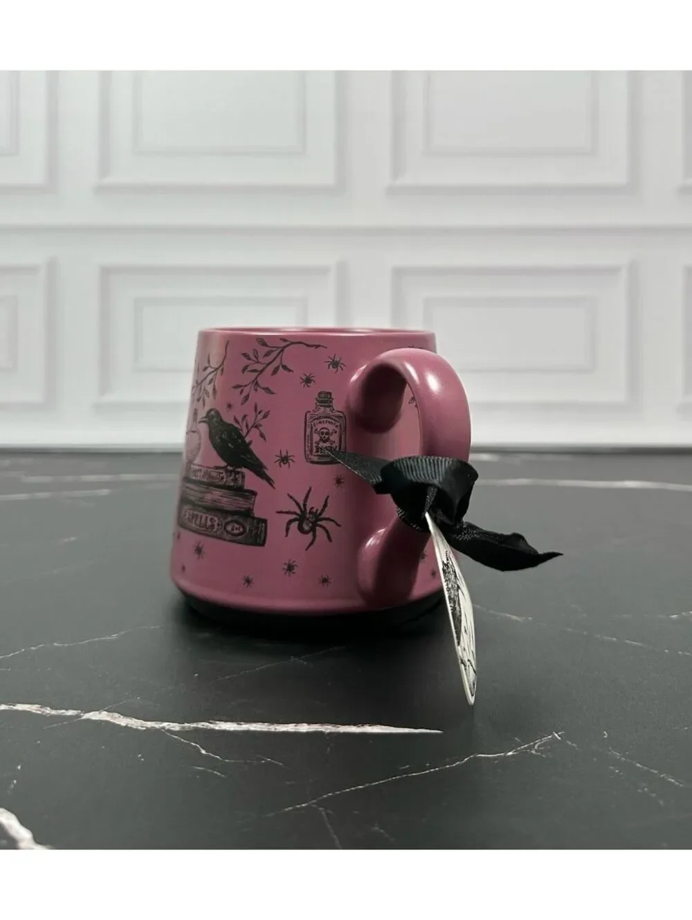Connecting on Paper 2021 co. Crafted Ceramic Mug with Raven and Spellbook Design